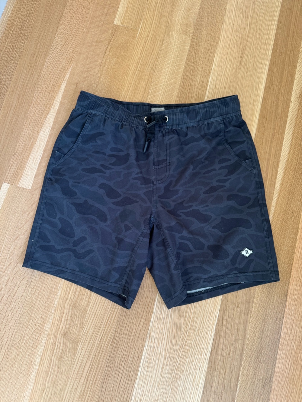 BURLEBO Black Camouflage Swim Board Shorts